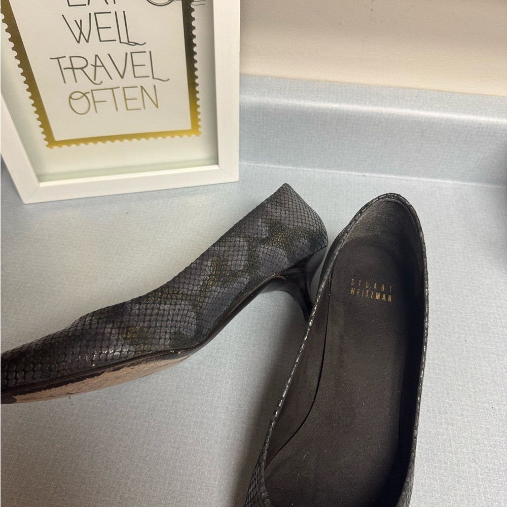 Stuart Weitzman Python Print Kitten Heels – Size 8 - image 5